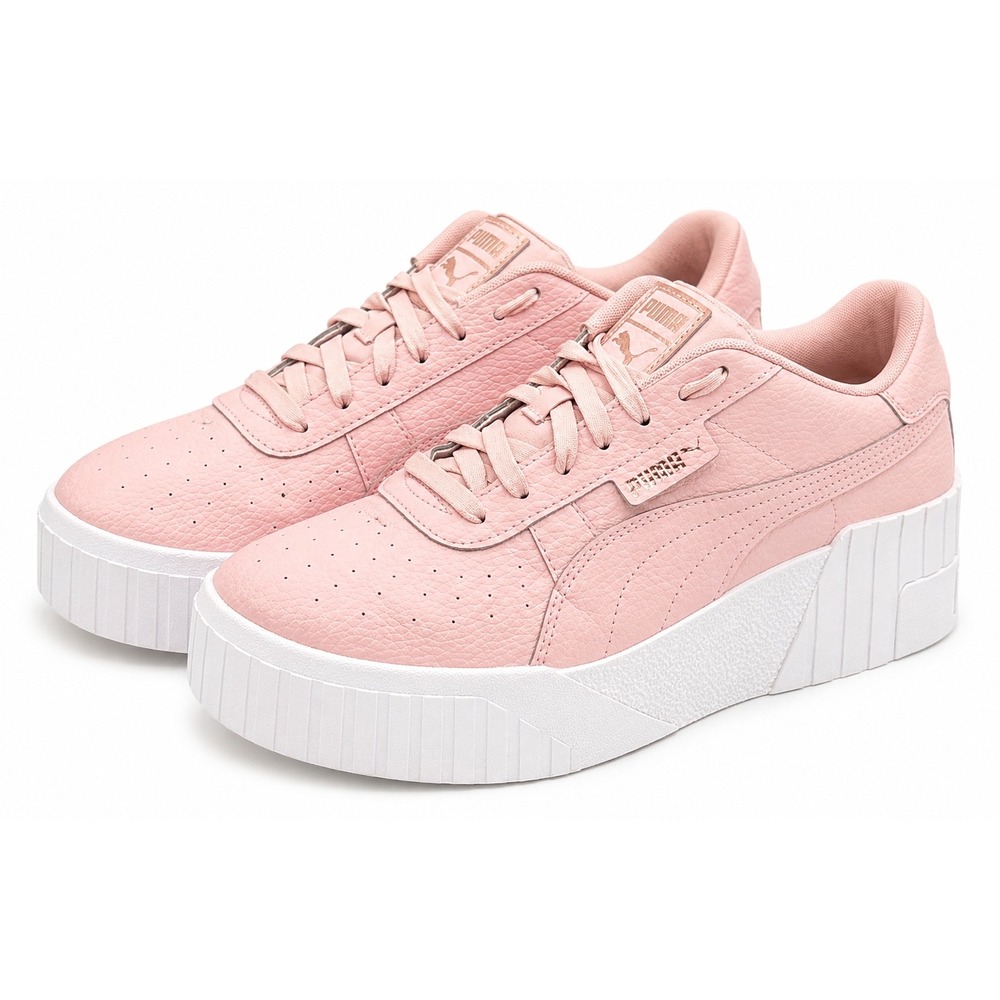 Puma Cali Wedge Women Size 10 White Pink Leather Platform Sneakers 373905 01‎